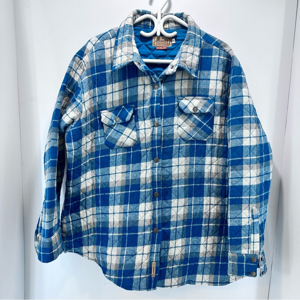 C.E.‎ Schmidt Workwear Fit For Her Quilted Coat Ladies 2XL Turquoise Plaid